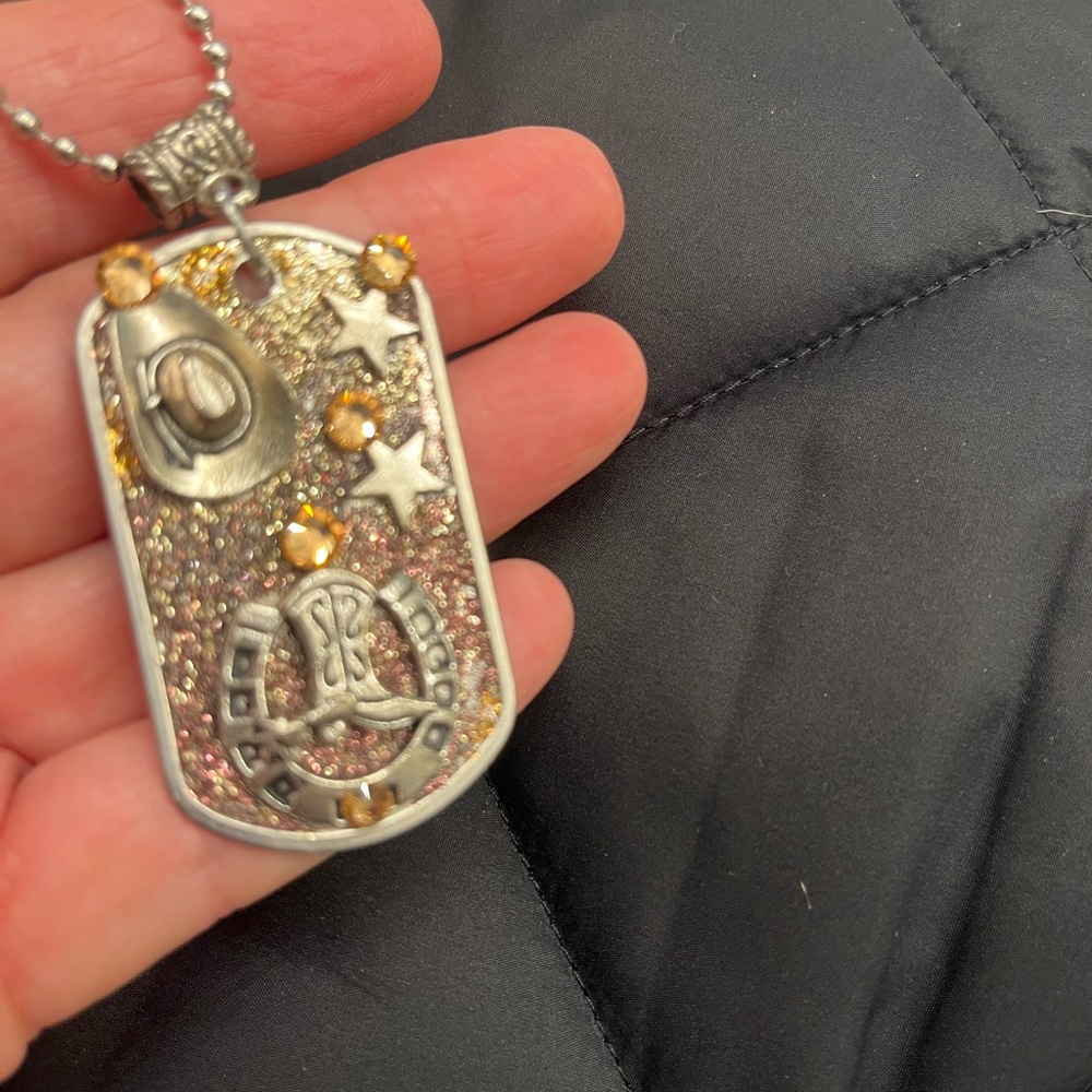 Silver and Gold Dog Tag Necklace